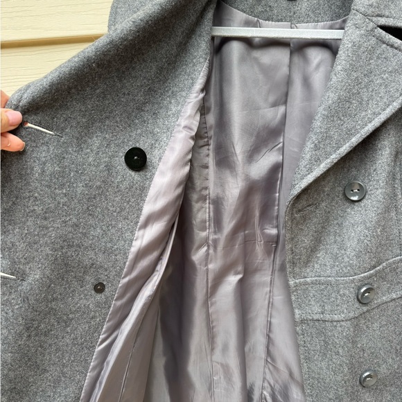 Kenneth Cole Women's Gray Wool Peacoat Sz 12 double breasted Fall/Winter Coat - Picture 7 of 16